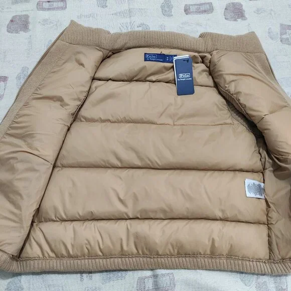 Polo Ralph Lauren Camel Cable-Knit Padded Vest